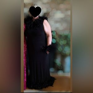 Ladies Evening Dress with Feathers